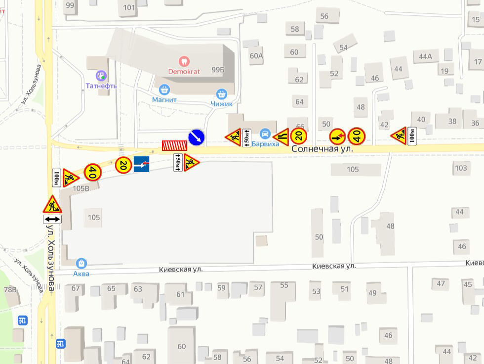 С понедельника будет временно скорректировано движение на участке улицы Солнечной.