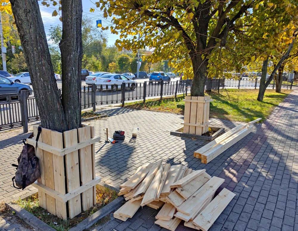 В Воронеже продолжаются работы по благоустройству.